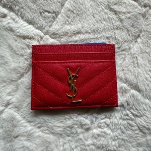 Ysl red cardholder